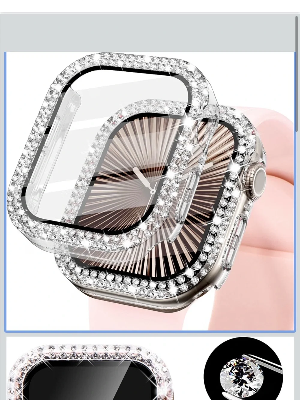Protective Case for Apple Watch 44mm — Clear Glitter
